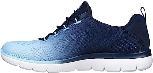 Skechers Damen Summits Bright Charmer Turnschuhe, Navy & Light Blue Mesh/Trim, 41 EU