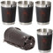 4 Stück Edelstahl Schnapsbecher Set 70Ml, Campingbecher Mit Lederetui, Tragbare Edelstahl Becher Für Grillen, Reisen Und Picknick