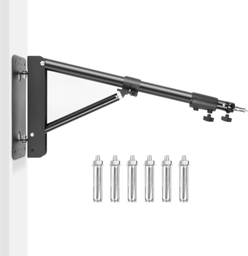 Wall Mount Triangle Boom Arm, 180º Flexible Rotation, for Photography Strobe Light, Monolight, Softbox, Umbrella, Reflector and Ring Light, 180º Flexible Rotation, 180º Flexible Rotation