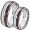 Freundschaftsringe Paar Gravur, Ehering Edelstahl Damen 8 mm Inlay Holz und Metall Schmuckgeschenk zum Geburtstag