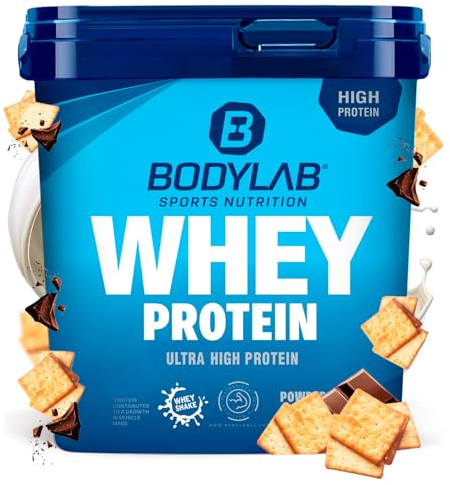 Bodylab24 Whey Protein Pulver, Chocolate Butterkeks, 1kg | Bis zu 24 g Protein pro Portion, hochwertiges Molkenprotein, perfekt löslich, ideal für Protein Shakes rund ums Training