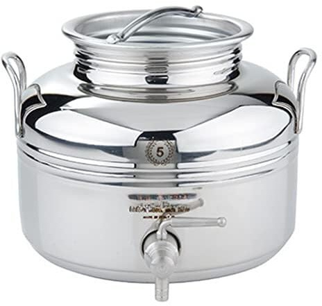 Tutto Inox Shop Contenitore bidone fusto olio e vino acciaio inox saldato da litri 5 Modello Europa