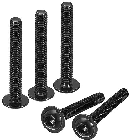 sourcing map Lot de 15 vis à tête bombée à tête bombée M6 x 60 mm en acier inoxydable 304 à oxyde noir - Vis à métaux entièrement filetées