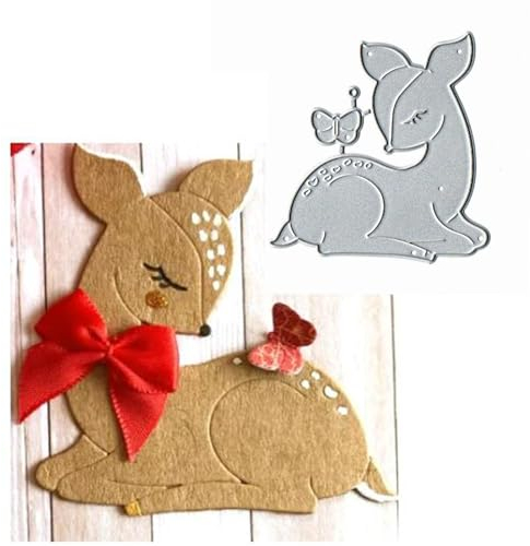 Stanzschablonen für Weihnachten, Sika-Hirsch, Tier, Schmetterling, Metall, Frohe Weihnachten, Schleife, Hirsch, Stanzschablonen, DIY, Scrapbooking, dekoratives Prägepapier, Scrapbooking,