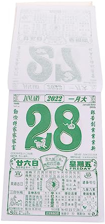 MAGICLULU Täglichen Kalender 2022 Jahr Tiger Chinesischen Kalender Traditionellen Planung