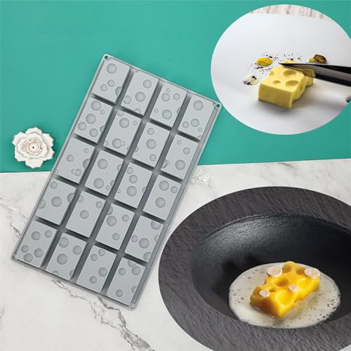 Silicone Cheese French Mousse Cake Fondant Mold Chocolate Baking Mould, Pudding Non-Stick Cupcake Dessert Ice Cube Tray Molds Jelly Candy Cookies DIY Wax Sugar Craft Fondant Cake Decor