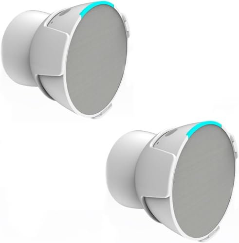ZahoTse For Amazon Echo Pop Holder Wall Mount Echo Dot 5 Stand Echo Dot 4 Holder Accessories, Speaker Accessories Rack (2 Pieces, White) 04