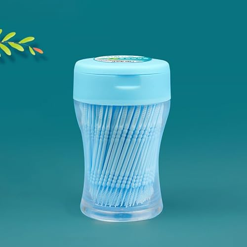 AOYEAH 200 Piezas palillo de Dientes de Doble Cabeza, Cepillo de Dientes Pesca Burren-palillo de Dientes, plástico doméstico-Botella de derivación-palillo de Dientes