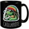 Schildkröte Rastafari Tasse schwarz in Schwarz mit Spruch Chillkröte Lustige Chillkröte Bekifft Dreadlocks Rastafarihut High mit Joint Humorvolles Geschenk