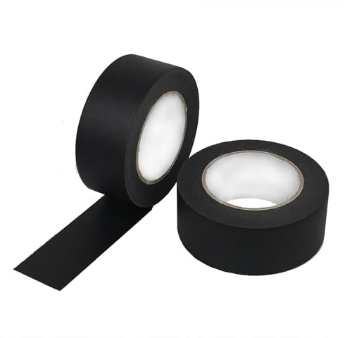 ZALUJMUS Lot de 2 rubans de masquage multi-surfaces de qualité supérieure, ruban de peinture pour artiste d'intérieur, 30 m x 5 cm, noir