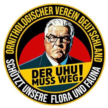 Sammys Shirt Store Der Uhu muss Weg-schützt unsere Flora und Fauna Aufkleber 24 cm