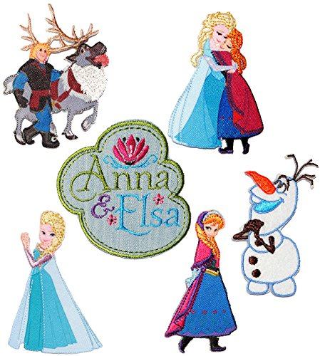 alles-meine.de GmbH 2 TLG. Set Bügelbilder - Frozen - die Eiskönigin - 7,2 cm * 7,5 cm - Aufnäher Applikation - völlig unverfroren - Emblem - Arendelle - Anna ELSA/Rentie..