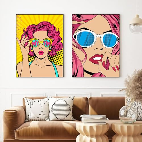 Waeta Rnvzx Berühmte Roy Lichtenstein Poster Und Drucke Mode Dame Leinwand Malerei Roy Lichtenstein Wandkunst Für Raum Wohnkultur Bilder 50x70cmx2 Kein Rahmen