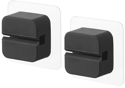 YAMAZAKI 1593 TOWER Klebehaken-Mehrzweckhalter (2er-Set), schwarz, Silikon/Polycarbonat, minimalistisch, 4,5 x 1,8 x 4,5 cm