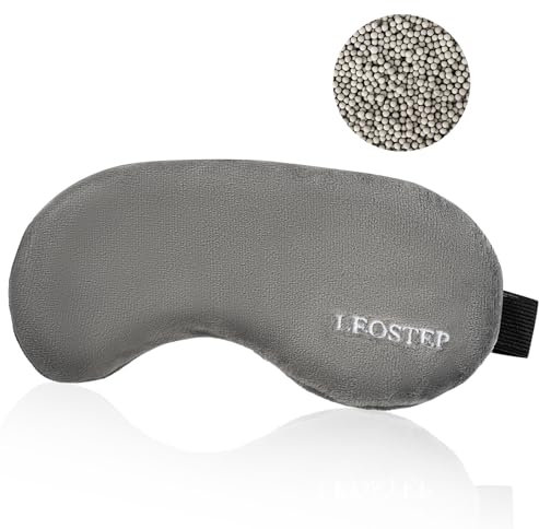 Maschera da sonno ponderata per uomini e donne, con cinturino regolabile contro occhiaie, mal di testa, occhi gonfi e stanchi, rinfrescante, occhiali da notte