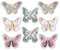 FINGERINSPIRE 8 Stück 4 Stile Pailletten Schmetterlings Stickerei 9.8x10.1x0.1cm Pailletten Schmetterlings Patches Zum Aufbügeln Applikation Für Kleidung Kleid Vorhang Haare Dekoratives Zubehör