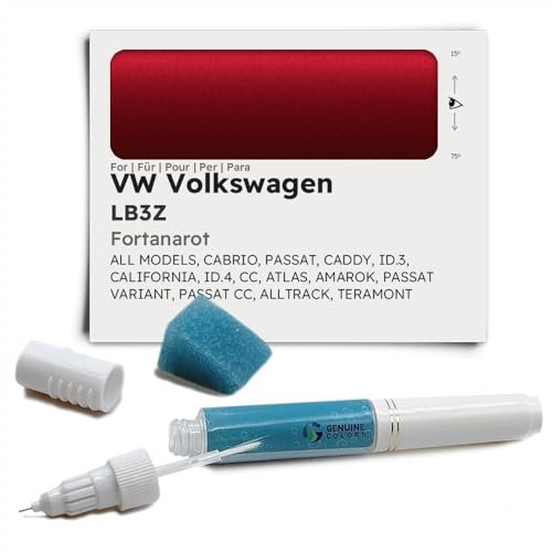 Genuine Colors Lackstift FORTANAROT LB3Z für VW Volkswagen Rot CABRIO PASSAT CADDY ID.3 CALIFORNIA ID.4 CC ATLAS AMAROK VARIANT ALLTRACK TERAMONT