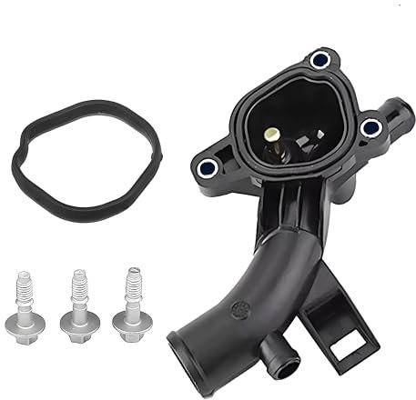Crozgan Thermostat Housing Water Pump Outlet Thermostat Housing Coolant Flange Water Outlet Housing With Gasket for Vauxhall OPEL Meriva Adam Corsa Astra D E B J 1.2 1.4L 1338487 25192985