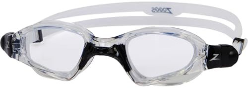 Zoggs Spectra Swimming Goggles Anti-fog Watertight Design, Micro Adjustable, Intelligent Fit, Improved Comfort, Black/Clear - Clear Lens