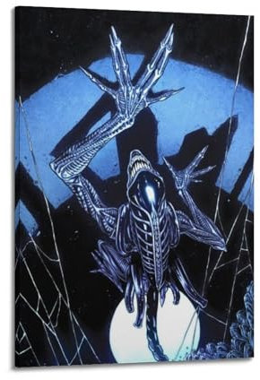 Filmposter Alien, dekoratives Poster, Leinwand, Wandposter und Kunstdruck, modernes Familienschlafzimmer, Dekoration, Poster, 50 x 75 cm, 1 Stück
