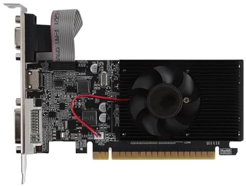 2GB DDR3 Grafikkarte 64-Bit mit Lüfter, PCI Express 2.0 x16 PC Videokarte, VGA DVI HD Multimedia Interface für Desktop Computer