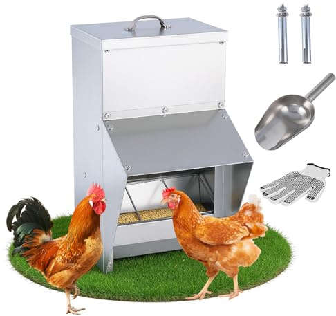 BAOSHISHAN Comedero automático para pollos | Comedero de pared 10 kg con tapa para pollos, patos y gansos