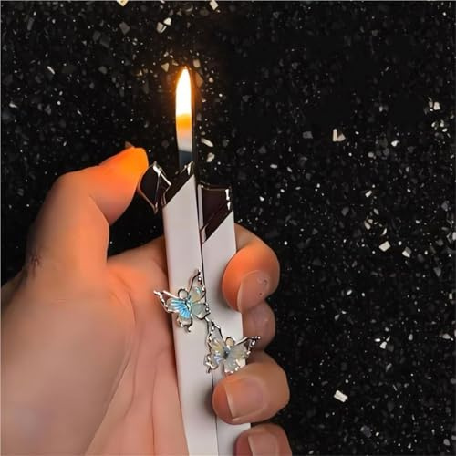 JCFHQGHR 2er-Pack Winddichte Soft-Flame-Feuerzeuge Damenfeuerzeuge Einstellbare Flamme Nachfüllbar Geeignet for Grillen Kerzen Outdoor Damengeschenke