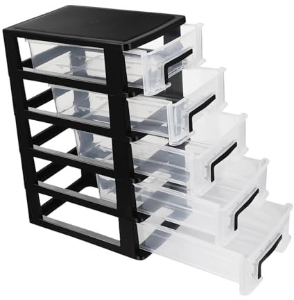 PENIKOKO Organizador Plástico Transparente Compacto y Portátil Para Oficina Dormitorio y Sala Almacenamiento Versátil y Práctico