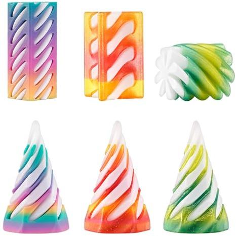 6 Stück Impossible Cone,3D Druck Spiral Cone Fidget Toys,Pyramid Spirale Spielzeug Passthrough Sculpture,3D Spiralspielzeug für Stressabbau, Funny Passthrough Pyramid Sculpture