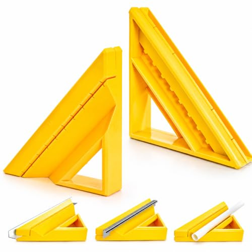 Goaste Tile Trim Tool, Tile Edge Trim Cutting Tool for Installation, Precise 45-Degree Miter Cut Tile Trim Square Accessories for Professional and Beginner (1 Piece, Orange)