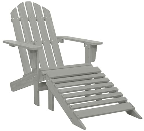 Rantry Gartensessel mit Fußstütze Holz Grau Gartenstühle Model45700