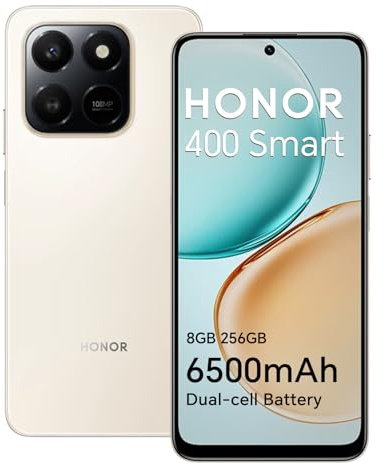 Honor 400 Smart Smartphone 4G 8Go 256Go, 6500mAh Battery, Appareil Photo Principal 108MP, 6.77 Écran Résistant Aux Chutes IP54, Dual SIM, NFC, Or