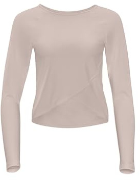 WINSHAPE Damen Functional Light and Soft Cropped Long Sleeve Top Aet131ls mit Overlap-Applikation Yoga-Shirt (1er Pack)