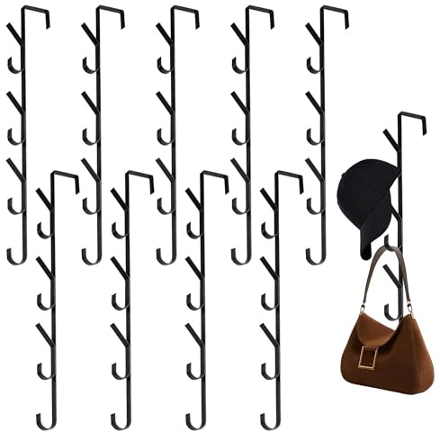 FAAING Lot de 10 crochets de porte verticaux longs pour portes à suspendre