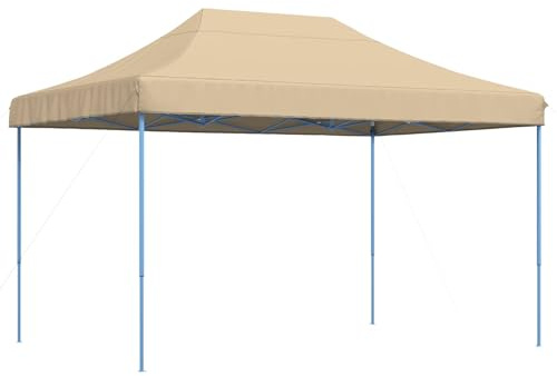 vidaXL Party-Zelt Beige 279 x 410 x 315 cm Oxford-Stoff, Garten und Terrasse, Veranstaltungszelt, tragbares Outdoor-Vordach, UV-beständiges Zelt, schneller Aufbau, windresistentes Zelt
