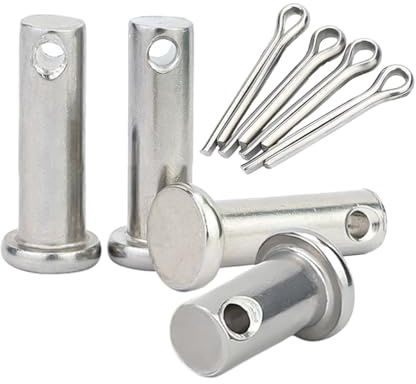 4 Stück M20 x (40mm–150mm) Steckbolzen, 304 Edelstahl Splintbolzen, Einloch Gabelkopfstifte Gabelbolzen Kupplungsverschluss-Verriegelungssysteme mit Splinten,für Möbelmontage, Anhänger(M20x100mm)