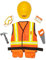 Melissa & Doug Construction Worker Role Play Costume Set Juego de simulación, telas de calidad, lavable a máquina, multicolor, 44.45 cm H x 60.96 cm W x 4.445 cm L (14837)
