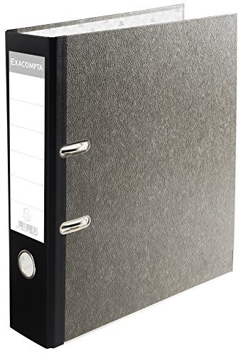 Exacompta 9074B Recycling-Ordner Wolkenmarmor. 8 cm breit DIN A4 schwarzer Rücken Ringordner Aktenordner Briefordner Büroordner Pappordner Blauer Engel