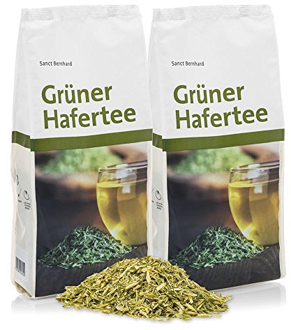 Sanct Bernhard Grüner Hafertee lose | Grüner Tee lose – Ideal für Trinkkuren & zur unterstützenden Durchspülung der Harnorgane und Nieren | Premium Kräutertee | 2x250 g | Made in Germany