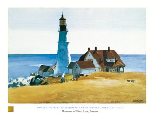Next2Art Edward Hopper - Lighthouse and Buildings (Kunstdruckpapier 80 x 60 cm)