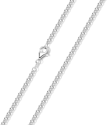 Materia Zwillings Ankerkette Silber 925 - Halskette Damen Herren 2,3mm Kette K31-45 cm