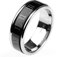 HIJONES Herren Römische Zahlen Glück Ring aus Edelstahl Drehbar Schwarz Silber Größe 52