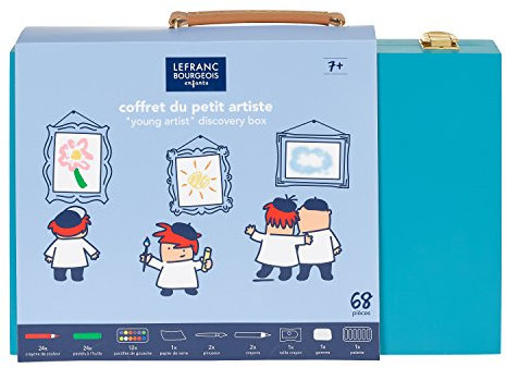 Lefranc Bourgeois - Coffret du petit artiste pour enfants - 24 crayons couleur, 24 pastels à l'huile, 12 pastilles gouache et accessoires