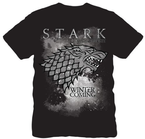 Game of Thrones HBO'S Men's Winter is Coming Stark T-Shirt - Black - Medium