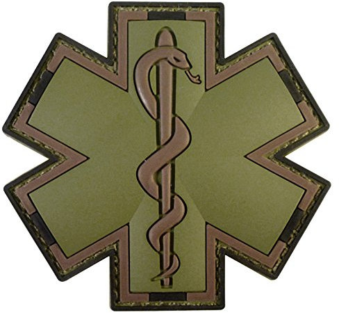 Medizinisches Kreuz Patch PVC EMS kompatibel mit Velcro Taktische Aufnäher für Rucksäcke Medizin Patch Sanitäter Patch Taktischer Sanitäter Aufnäher (OD Green)