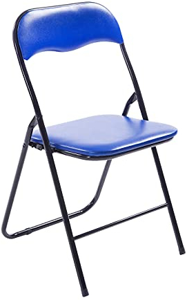 CLP Klappstuhl Felix I Gepolsterter Faltstuhl Mit Kunstleder-Bezug, Farbe:blau/schwarz
