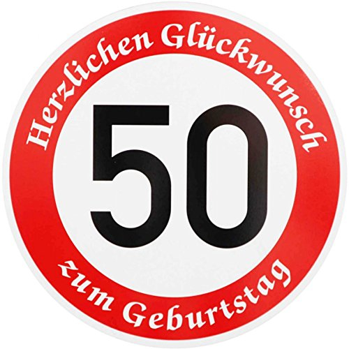 ORIGINAL VERKEHRSSCHILD 50 mit Geburtstagstext zum Geburtstag als Geburtstagsgeschenk für Verkehrszeichen Schild Geburtstagsschild Straßenschild Geschenkidee Schilder Verkehrsschilder Straßenschilder