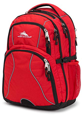 High Sierra Swerve Laptop Backpack, Crimson/Black, 19 x 13 x 7.75-Inch, Rucksack