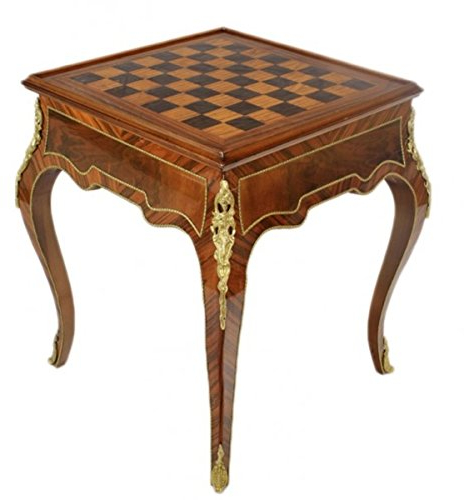 Casa Padrino Art Deco Spieltisch Schach/Backgammon Tisch Mahagoni Braun L 60 x B 60 x H 71 cm - Möbel Antik Stil Barock
