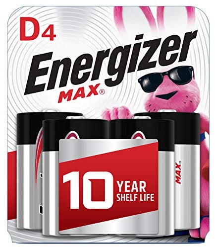 Energizer Max D Batteries, Premium Alkaline D Cell Batteries (4 Battery Count)